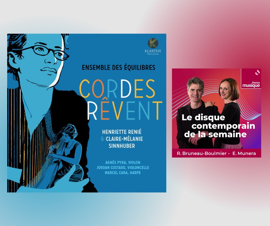 🏆 FIERTÉ | « CORDES RÊVENT » ÉLU DISQUE DE LA SEMAINE PAR FRANCE MUSIQUE !

Nous sommes très heureux de vous annoncer que notre nouvel album a été choisi comme « Disque contemporain de la semaine » par France Musique ! ✨

Ce projet, qui fait dialoguer le romantisme flamboyant d'Henriette Renié avec l'écriture onirique de Claire-Mélanie Sinnhuber, trouve ici un magnifique écho. Comme le souligne Agnès Pyka, c'est un hommage à deux femmes, deux époques et deux destinées singulières où la harpe devient l'héroïne.

Un immense merci à France Musique pour cette mise en lumière.

📻 Réécoutez le podcast dédié ici : 👉 https://www.radiofrance.fr/francemusique/podcasts/le-disque-contemporain-de-la-semaine/cordes-revent-ensemble-des-equilibres-2576119

🎻 Agnès Pyka (violon) | Jordan Costard (violoncelle) | Marcel Cara (harpe)
💿 Paru chez @klarthe_label 

#FranceMusique #CordesRêvent #EnsembleDesEquilibres #DisqueDeLaSemaine #MusiqueContemporaine #Harpe #HenrietteRenie #CreationMusicale

@pykaagnes @jordancostard @marcelcara

🙏 @francemusique @emilie.munera