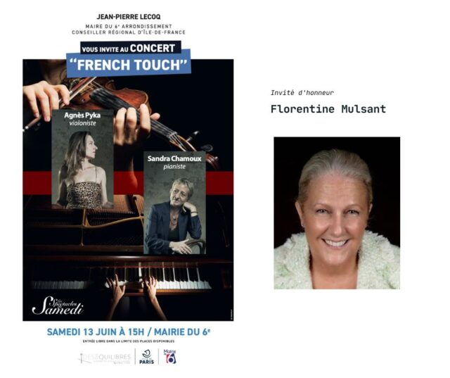 🎻 Concert "French Touch" aujourd'hui à 15h !
Ne manquez pas ce récital dédié à la musique française (Ravel et Florentine Mulsant) avec Agnès Pyka (violon) et Sandra Chamoux (piano).
Une présence exceptionnelle : Nous aurons l'immense honneur d'accueillir la compositrice Florentine Mulsant en personne pour cette représentation.
📍 Mairie du 6e 🕒 Aujourd'hui à 15h 🎟️ Entrée libre
https://mairie06.paris.fr/pages/duo-agnes-pyka-et-sandra-chamoux-35338
@pykaagnes @sandrachamoux @florentinemulsant
@mairie6paris